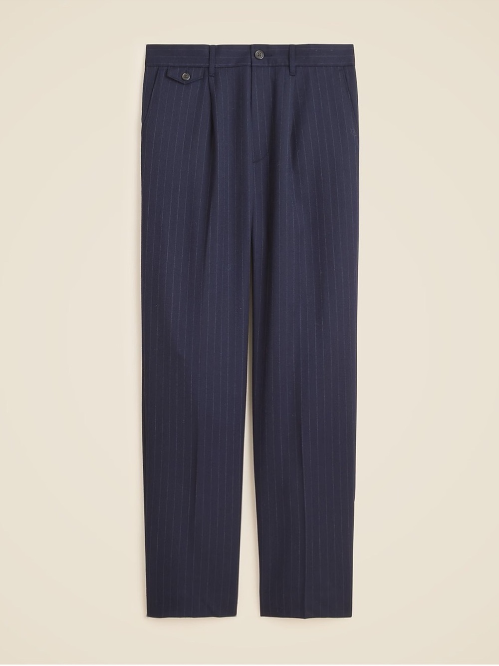 J.CREW Classic pleated creased wool trouser in pinstripe